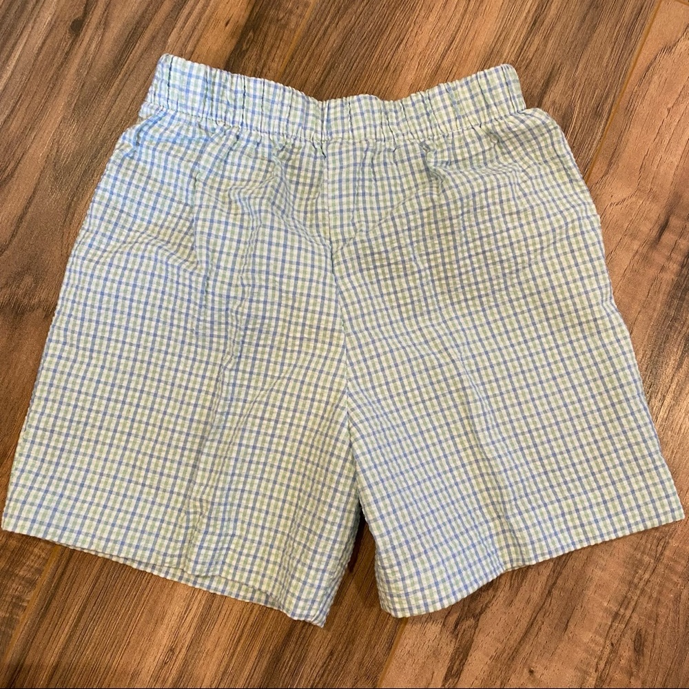 Zenetta Kids 3T Blue Green Gingham Shorts